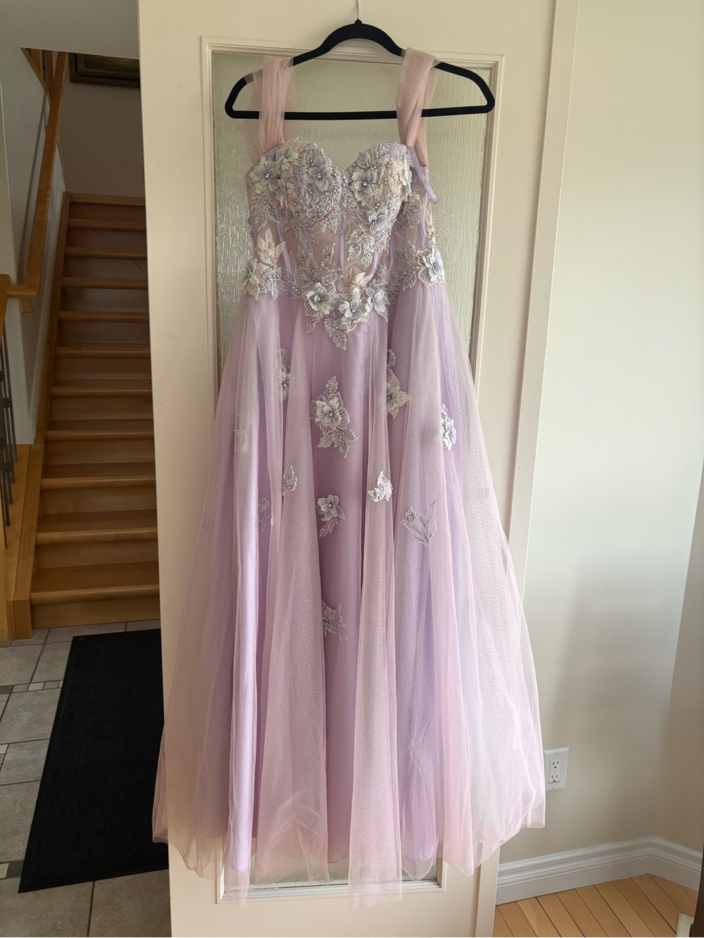 Amelia Couture Pastel Woman’s Dress with floral detailing